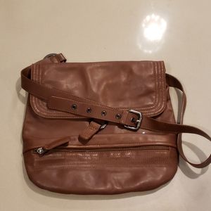 Nuovedive Dark Carmal Brown Crossbody Purse made in Italy ☆